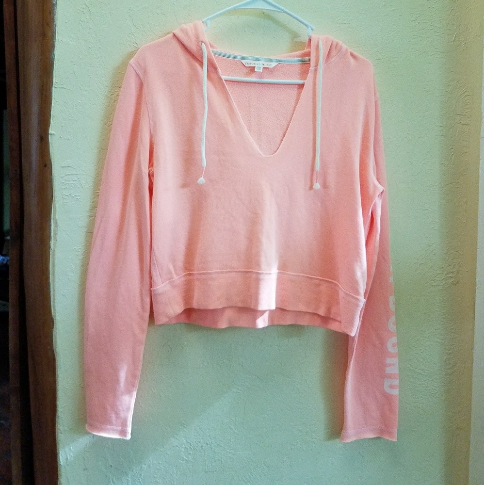 Pink Cropped Beach Sweatshirt
